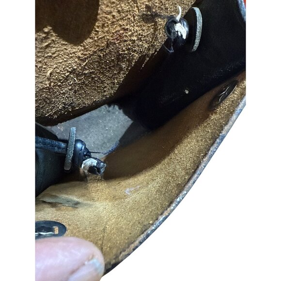 Vintage Artisan Rare Handmade African Leather Crossbody Purse With Tribal Mask D - Picture 9 of 14